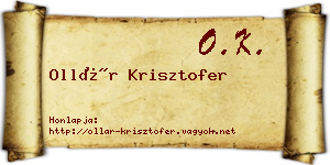 Ollár Krisztofer névjegykártya