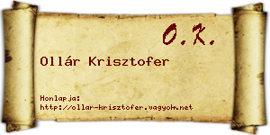 Ollár Krisztofer névjegykártya